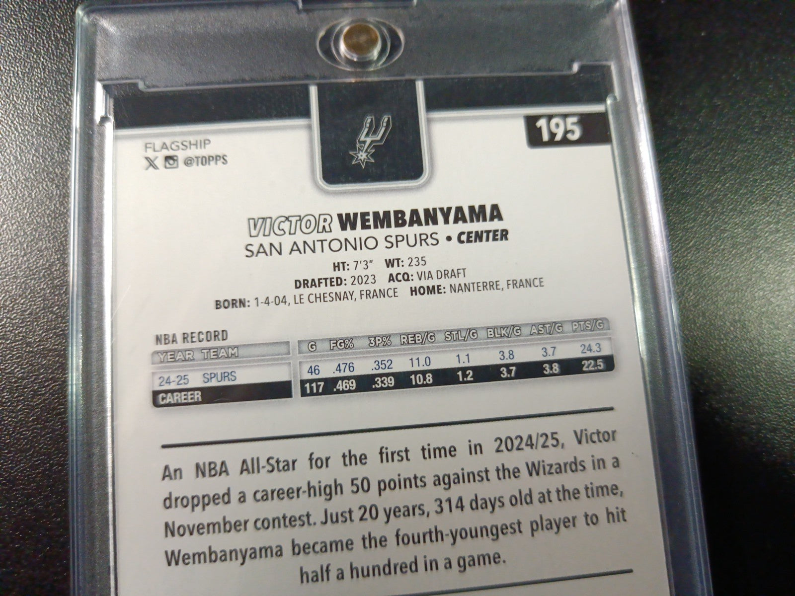 Victor Wembanyama Season Tip Off Foil Card 2025-26 Topps Basketball Card