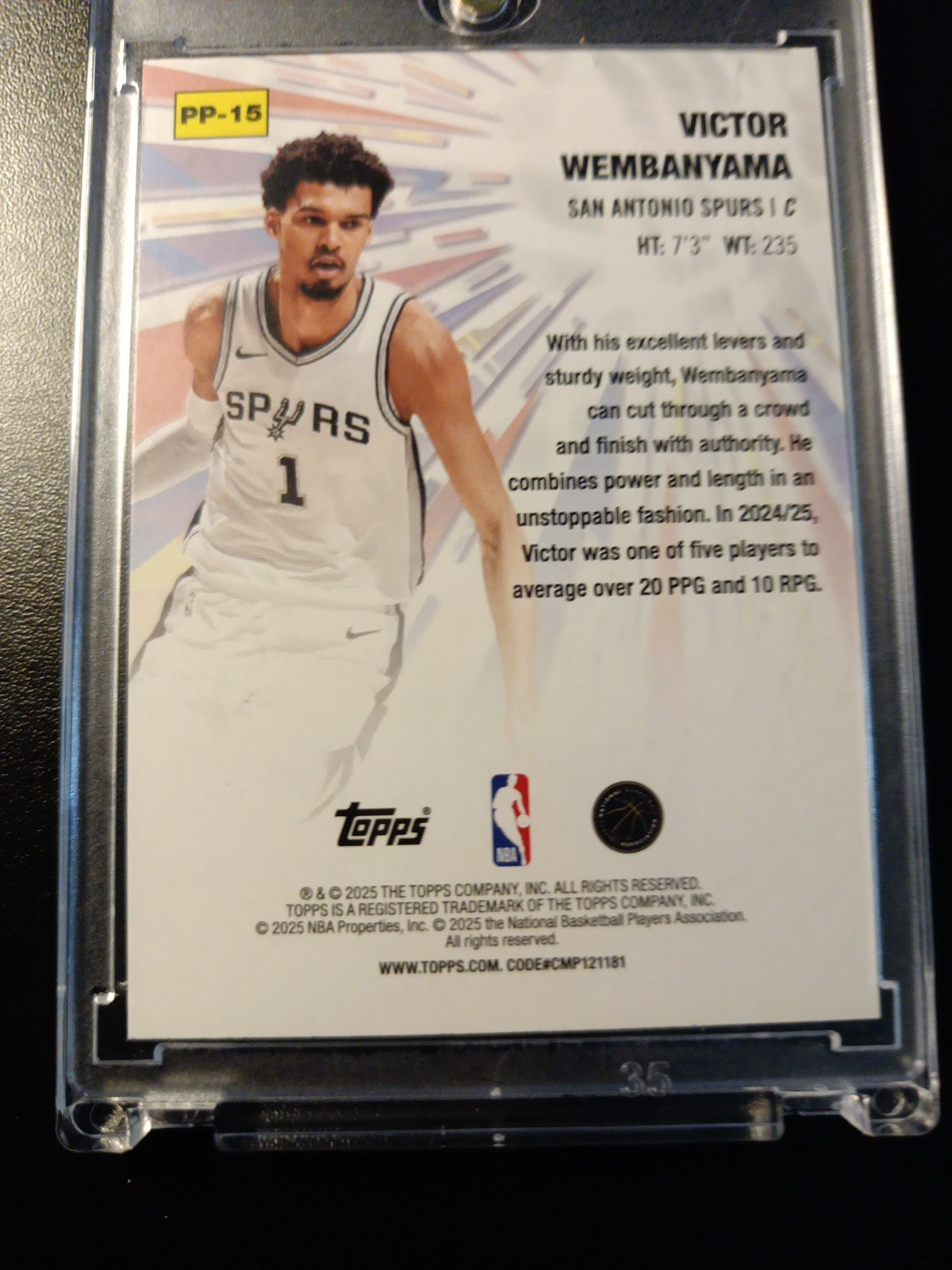 2025-26 Topps Basketball Victor Wembanyama Power Players Silver Foil Case Hit