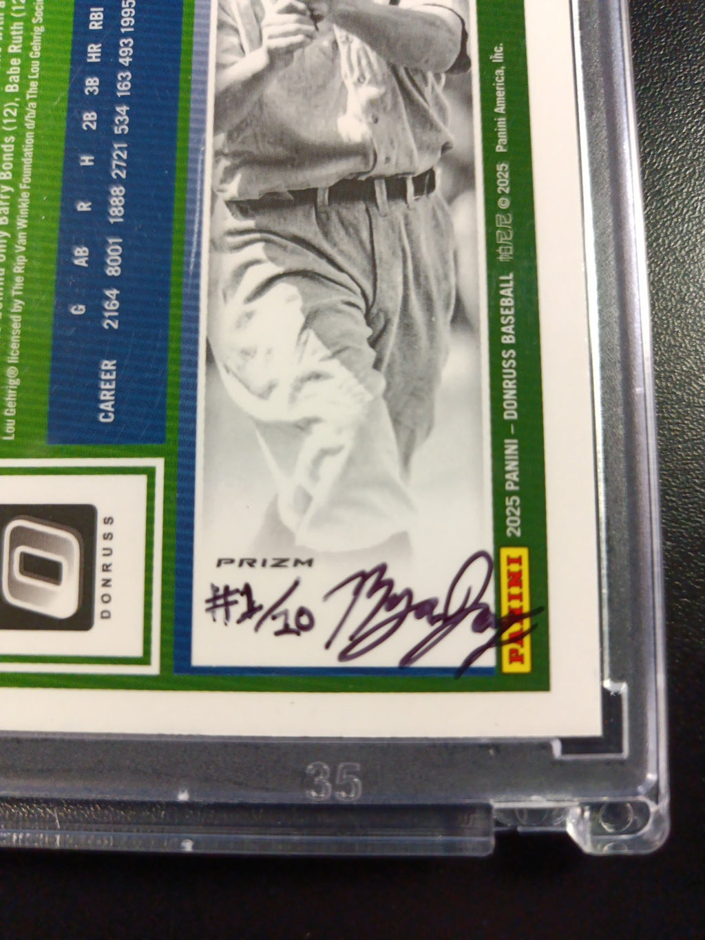 Lou Gehrig Prizm Artist Sketch Baseball Card Panini Donruss Optic