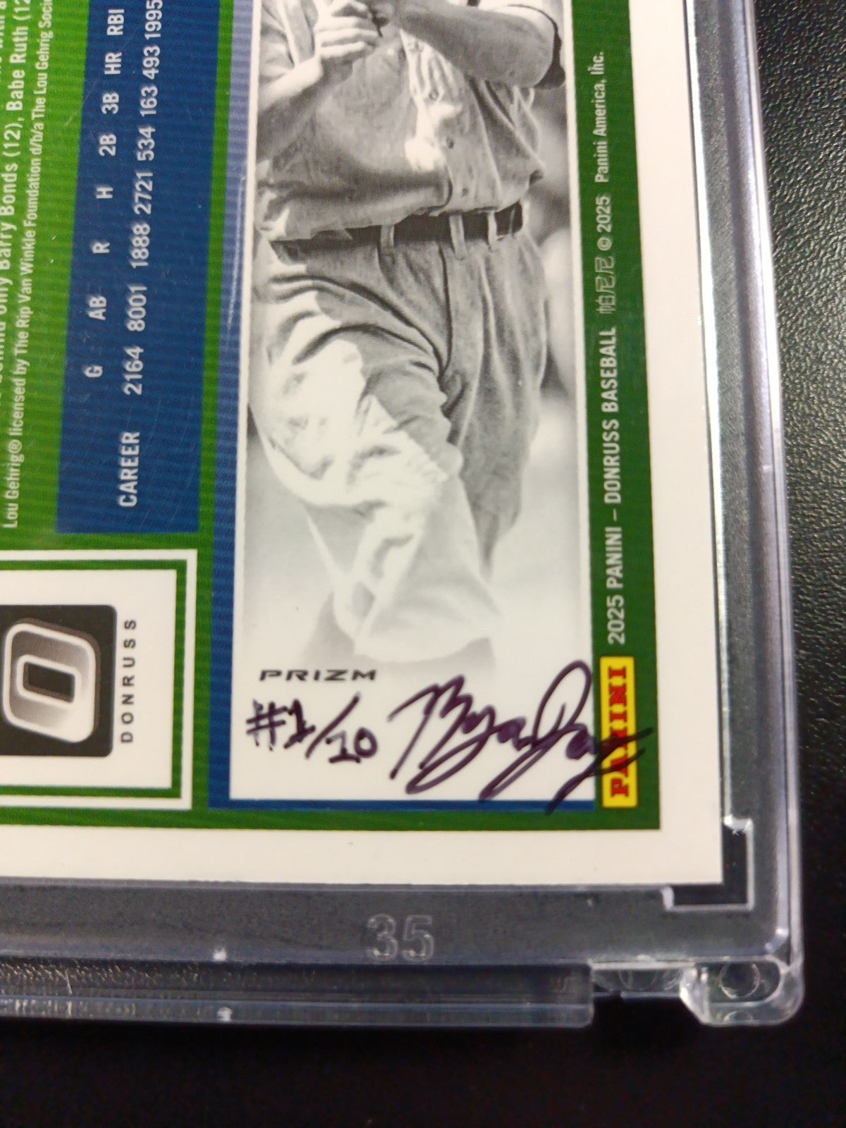 Lou Gehrig Prizm Artist Sketch Baseball Card Panini Donruss Optic