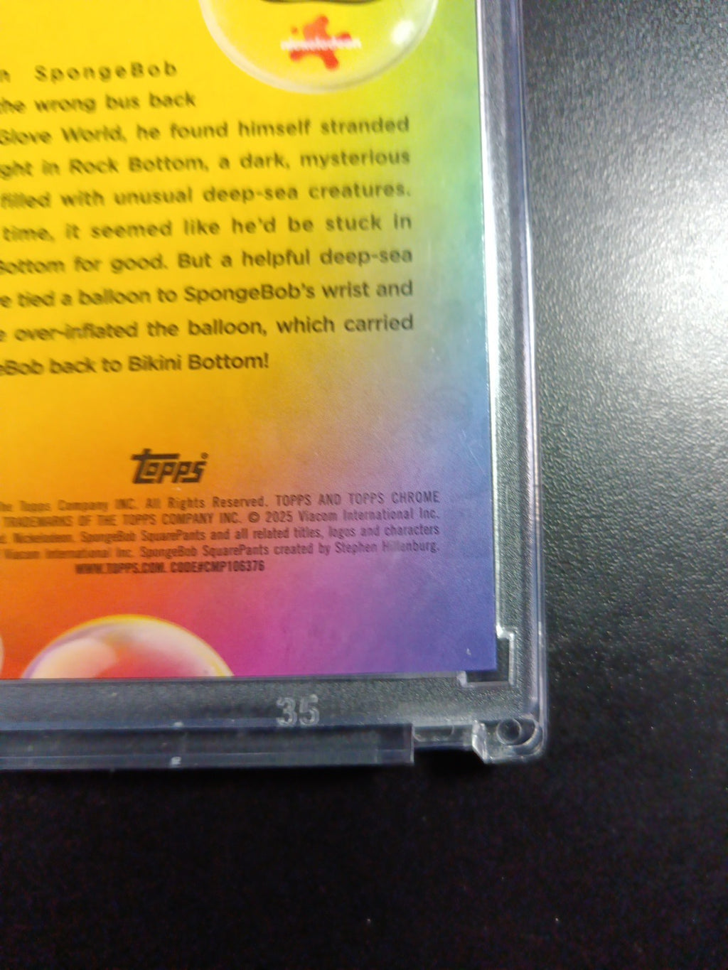 SpongeBob 24/199 Rock Bottom Aqua Lava Refractor Card Topps Chrome /199