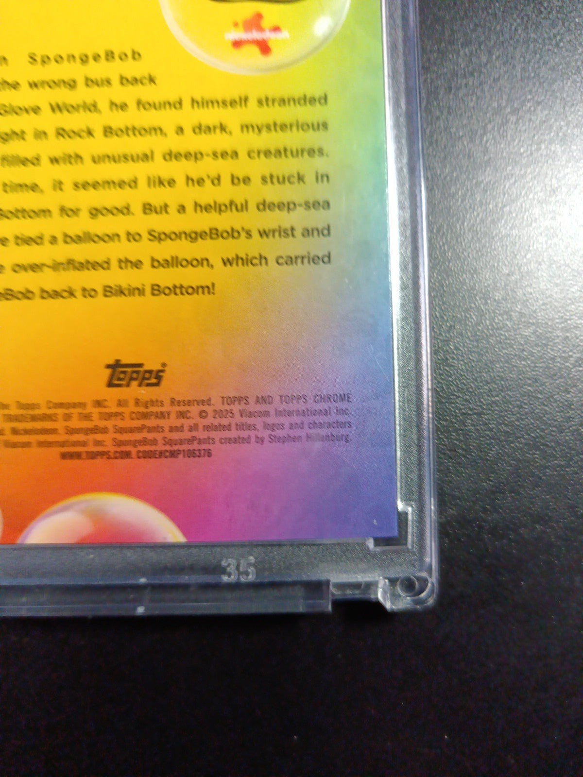 SpongeBob 24/199 Rock Bottom Aqua Lava Refractor Card Topps Chrome /199