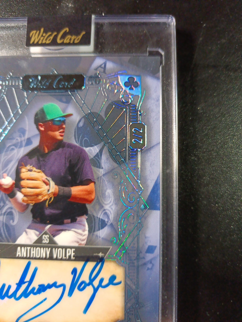 # 2/2 Autograph Anthony Volpe Holo Foil Blue Rookie Baseball Wild Card  MLB