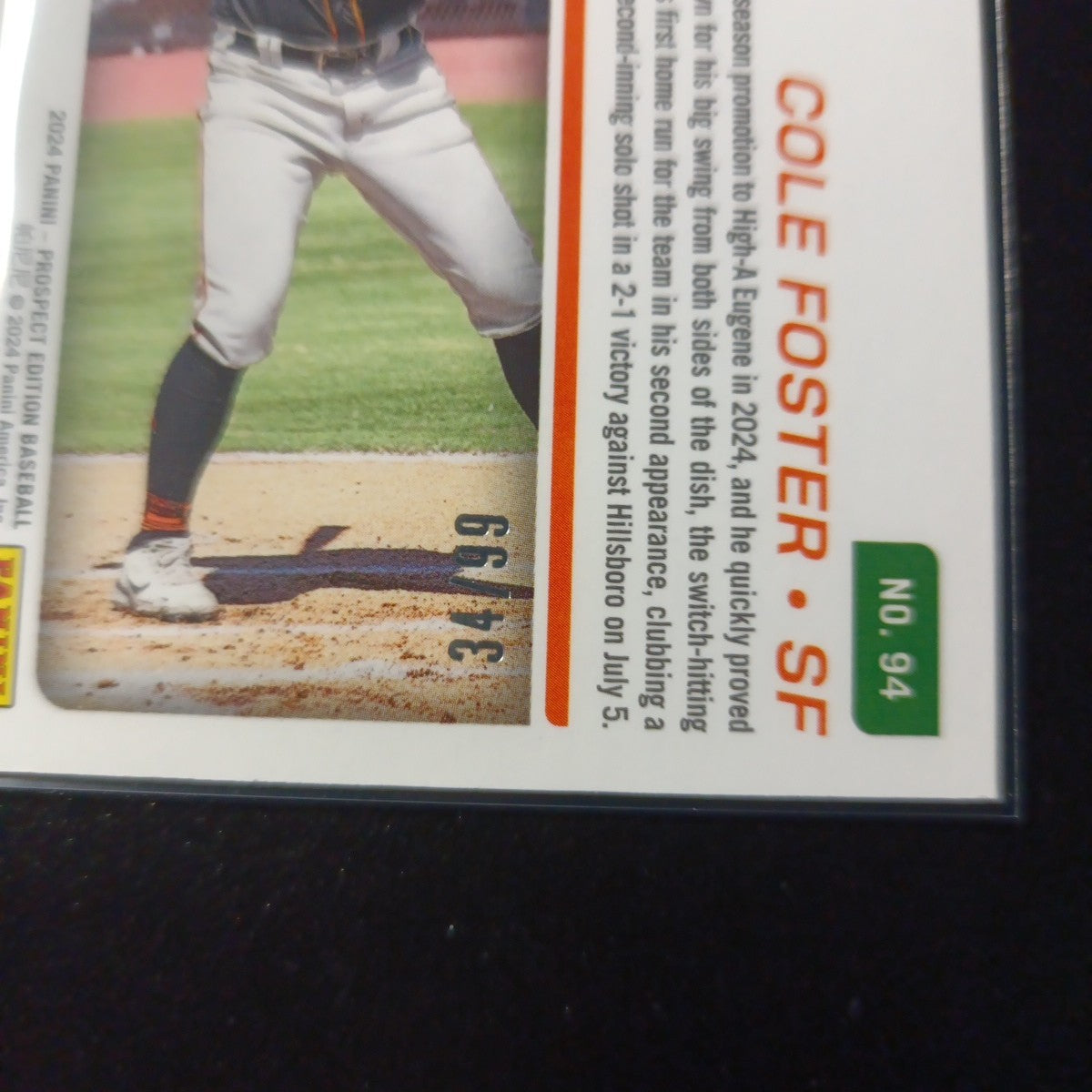 # /99 Red Checkered Prizm Auto Cole Foster Panini Prospect Rookie Baseball Card