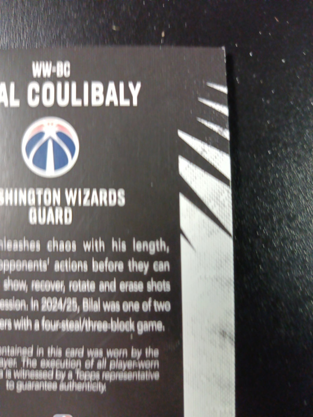 /99 Topps Basketball 2025-26 Card Bilal Coulibaly Jersey Patch Relic Green Prizm