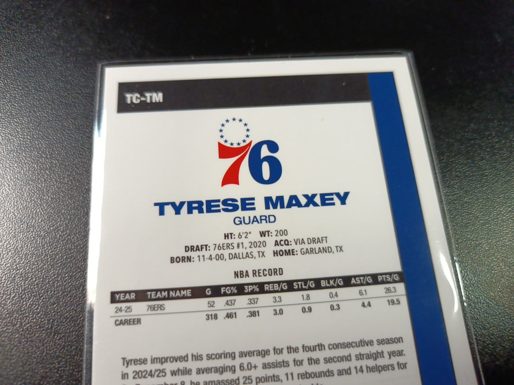 Mojo Refractor Tyrese Maxey 45th Anniversary Card 2025-26 Topps Basketball NBA