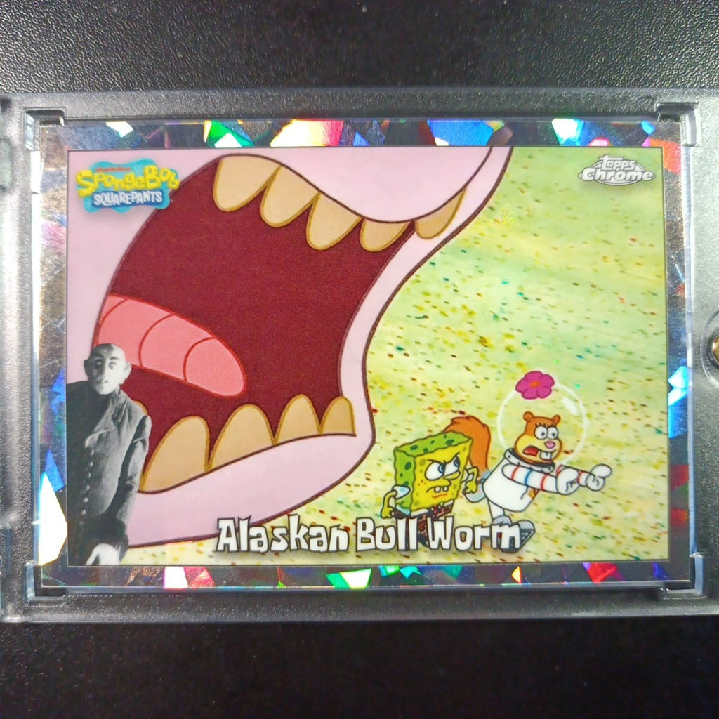 SpongeBob #1/25 Night Shift Manager Alaskan Bull Worm Cracked Ice Prizm Case Hit