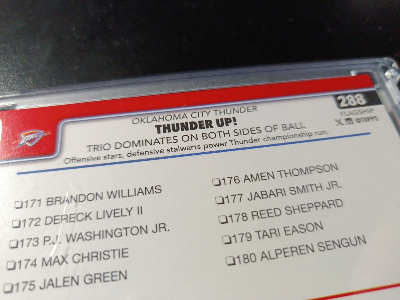 ERROR CARD 2025-26 Topps Basketball Card Shai Gilgeous Chet Holmgren OKC Thunder