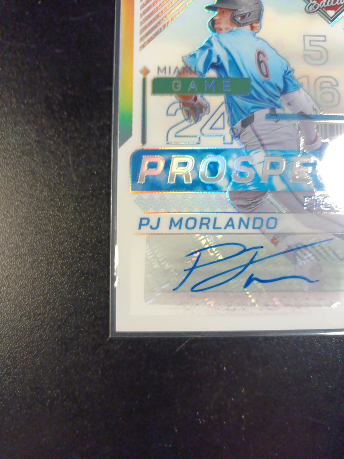 Autograph PJ Morlando Miami Marlins Rookie Baseball Card Panini Prospects 2024