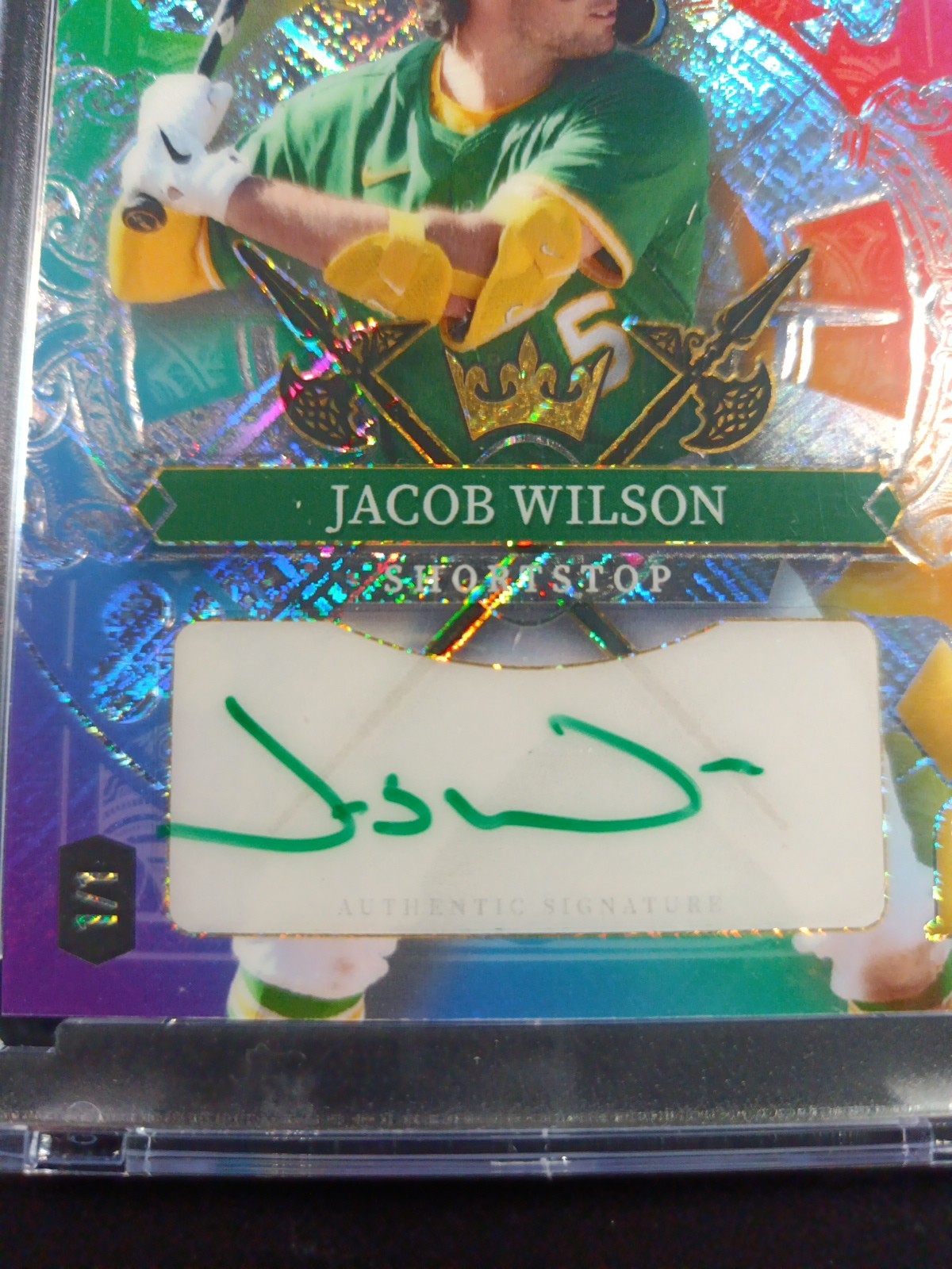 RARE # 1/1 Autograph Jacob Wilson Rainbow Prizm Rookie Baseball Wild Card /1