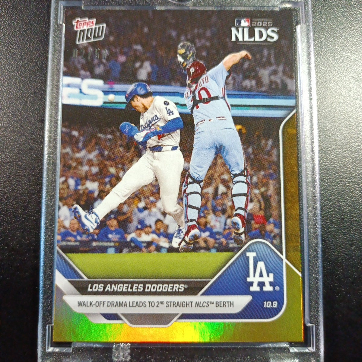 4/50 Gold Foil Topps NOW 847 Dodgers To World Series Case Hit MLB Baseball Card