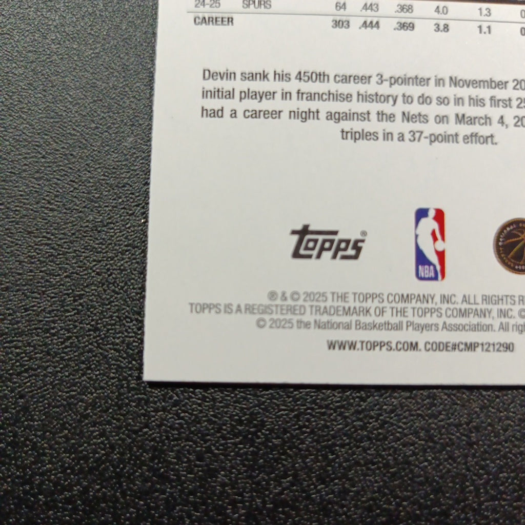 2025-26 Topps Basketball Card Devin Vassell Silver Foil 45th Anniversary