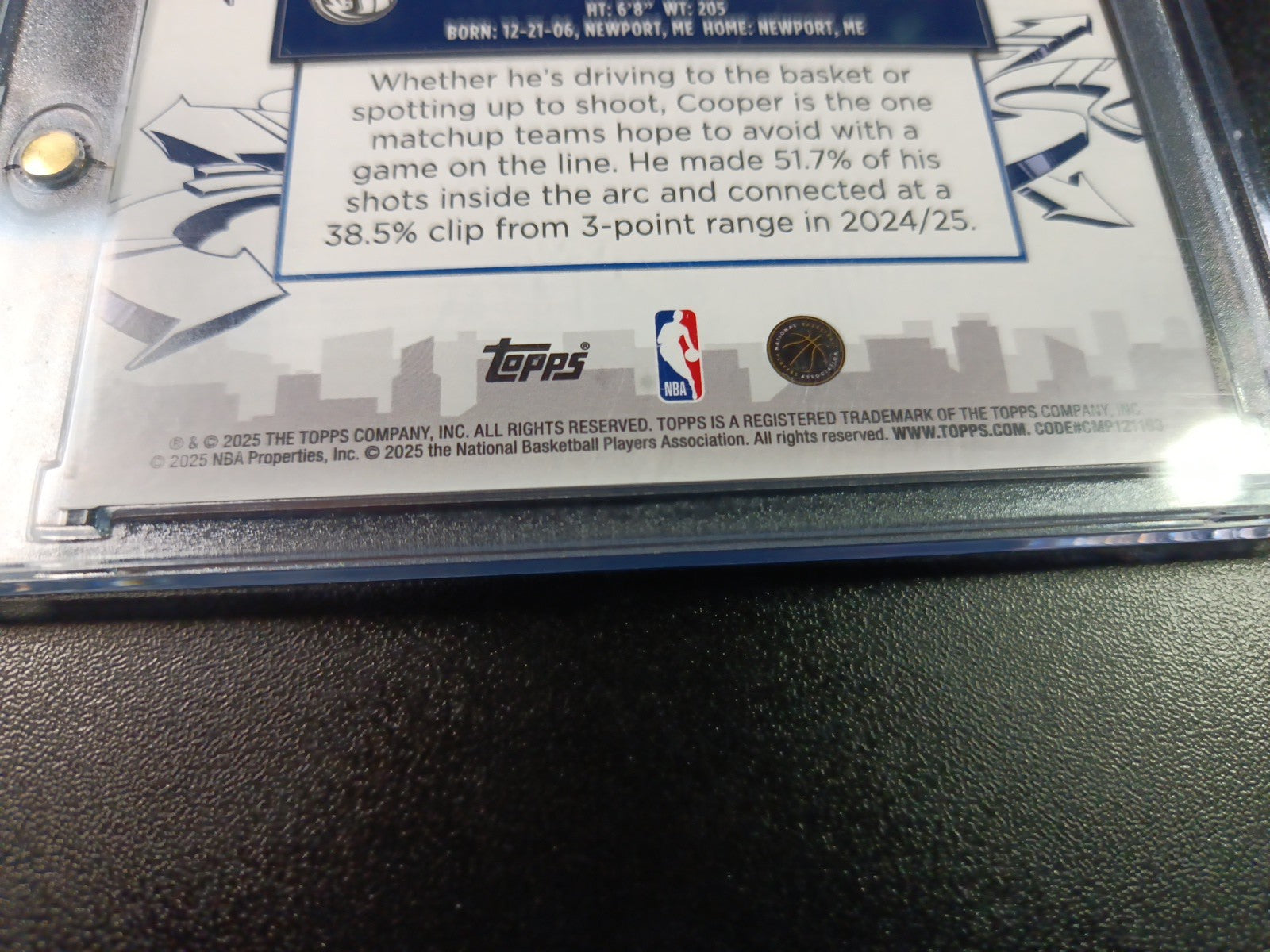 #1 Cooper Flagg Rookie Graffiti Clutch City Foil Card 2025-26 Topps Basketball