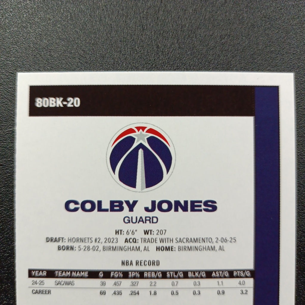 2025-26 Topps Basketball Card Colby Jones Silver Foil 45th Anniversary