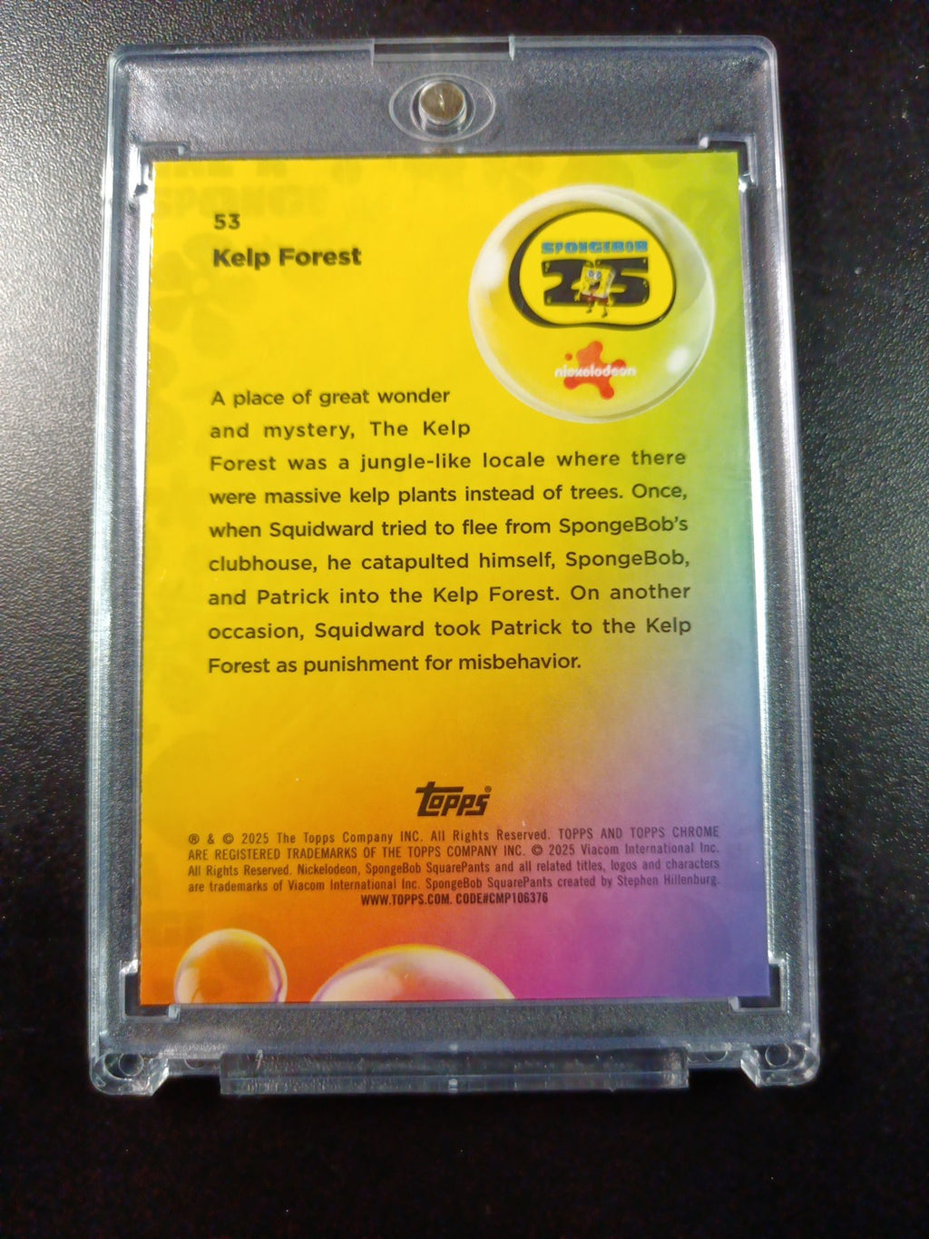 SpongeBob 44/150 Kelp Forest Bikini Bottom Blue Refractor Card Topps Chrome /150