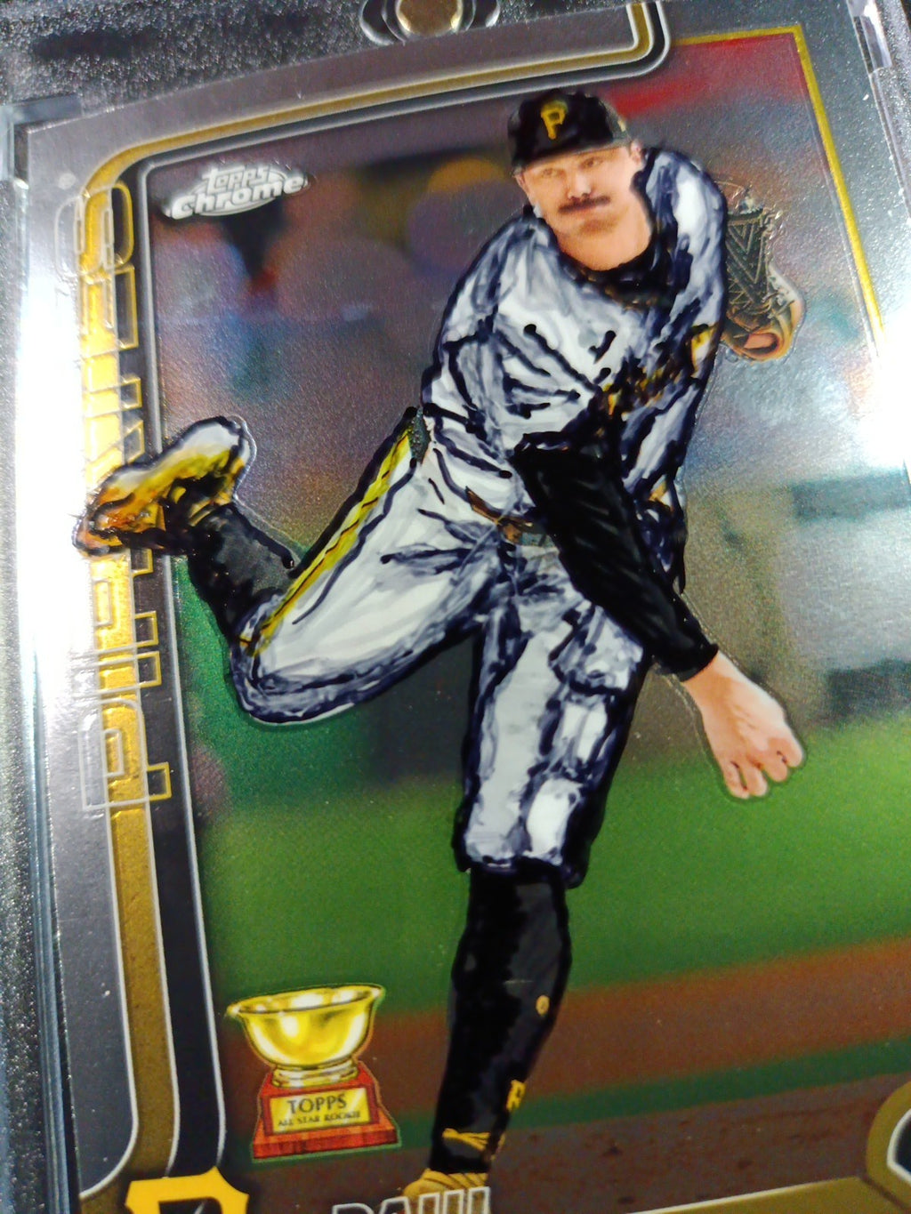 Paul Skenes Artist Sketch Baseball Card Topps All Star Rookie 2025 Gift Idea