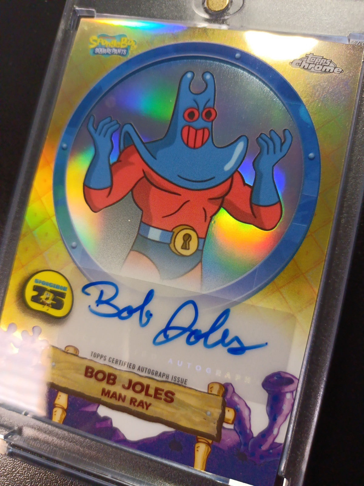 SpongeBob Autograph Man Ray Bob Joles Topps Chrome 2025 Refractor Card