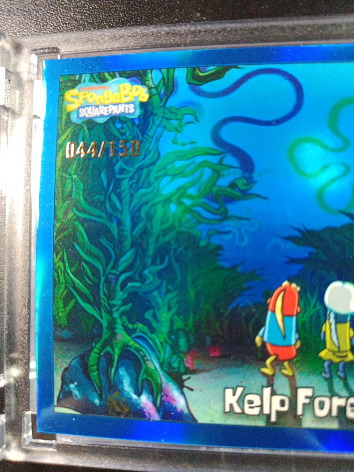 SpongeBob 44/150 Kelp Forest Bikini Bottom Blue Refractor Card Topps Chrome /150