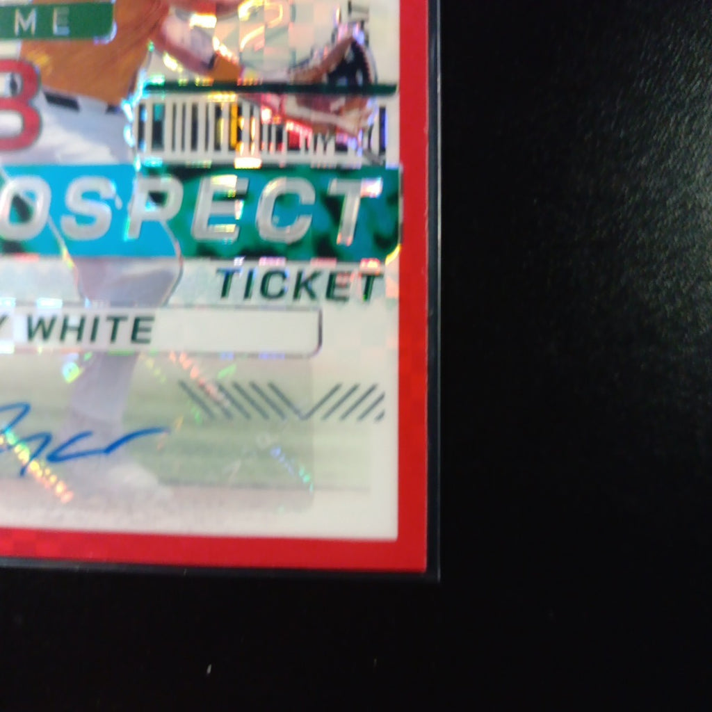Checkered Red Prizm # /99 Auto Tommy White Panini Prospect Rookie Baseball Card