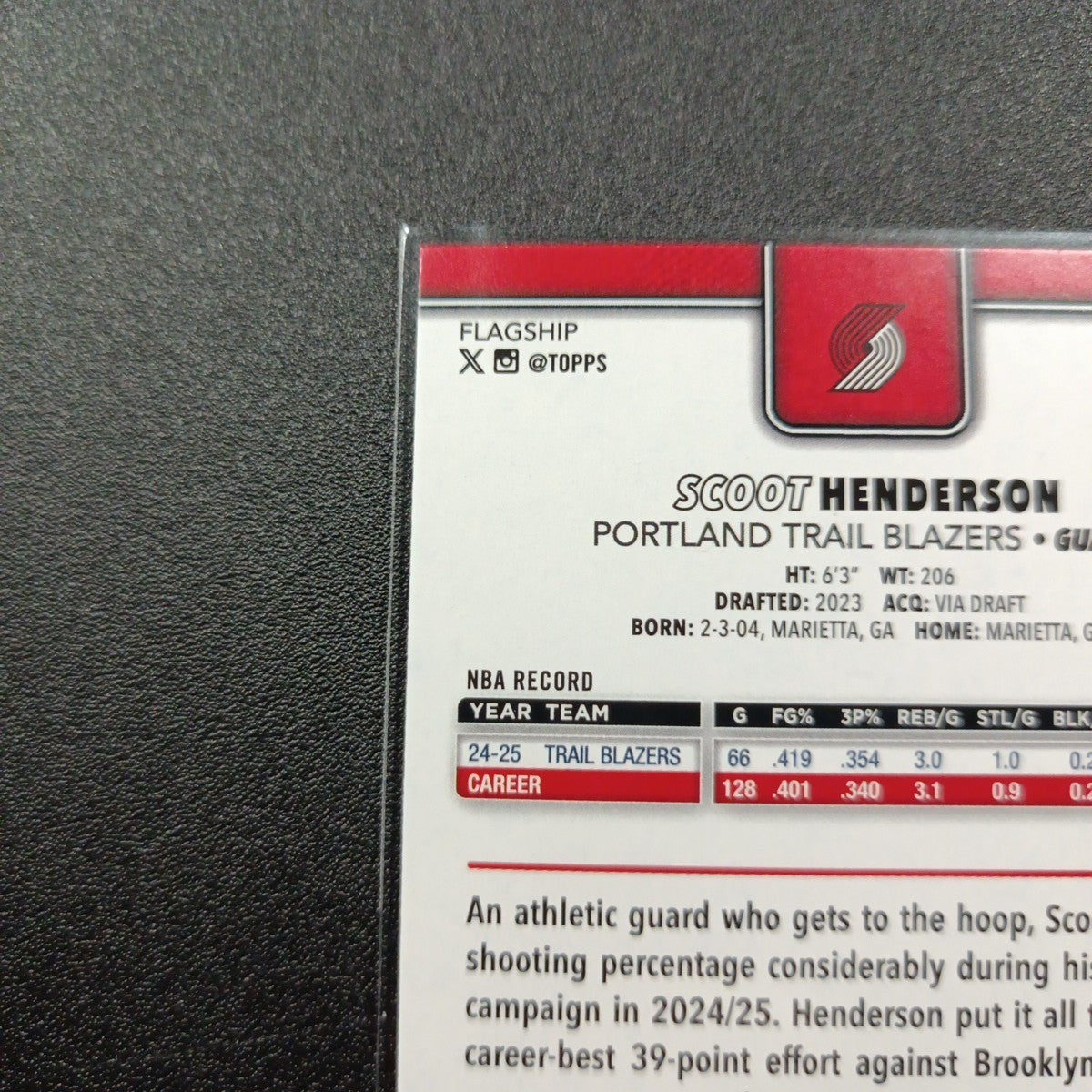 # /2025 Gold Topps Basketball 2025-26 Card Scoot Henderson 0072/2025 Case Hit