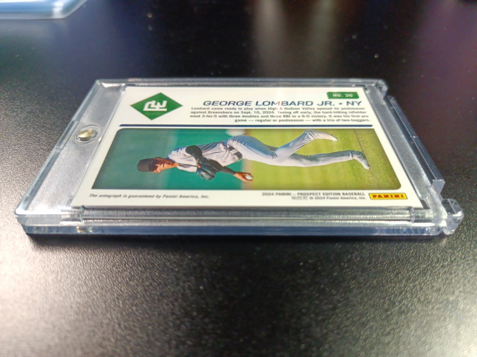 Yankees Rookie Autograph George Lombard Jr Prospect Glossy Baseball Card