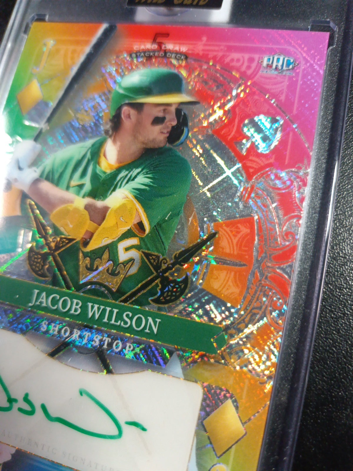 RARE # 1/1 Autograph Jacob Wilson Rainbow Prizm Rookie Baseball Wild Card /1