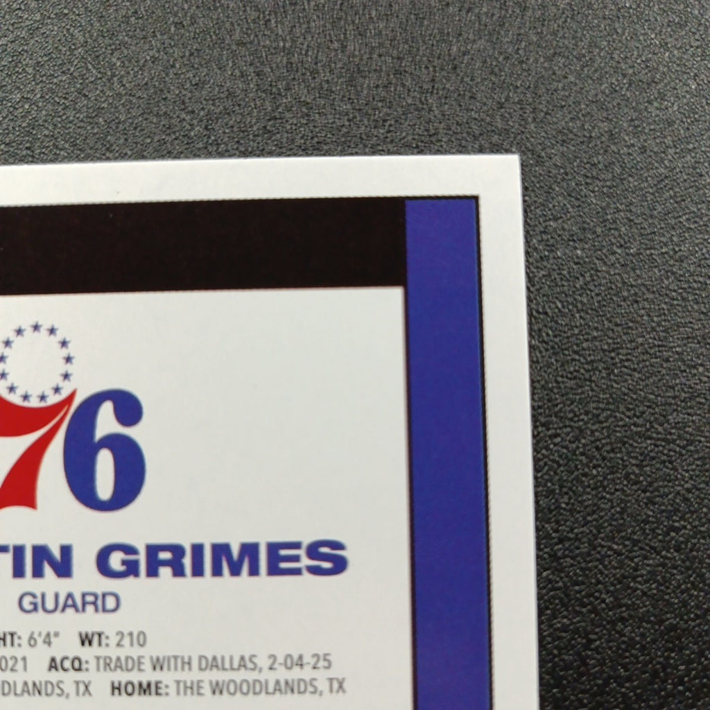 2025-26 Topps Basketball Card Quentin Grimes Silver Foil 45th Anniversary