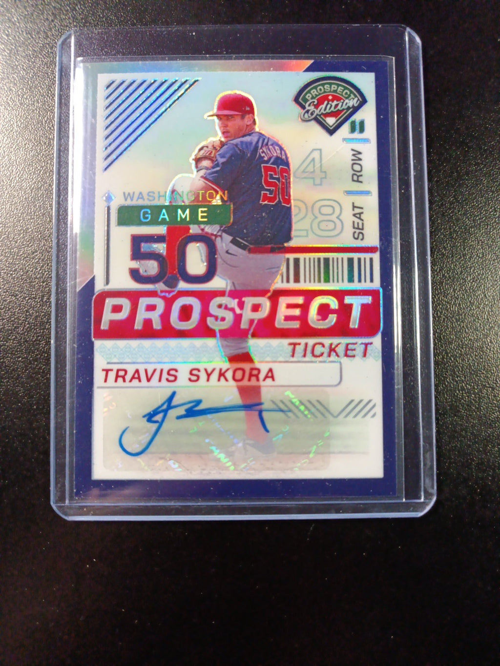 Prizm # /125 Autograph Travis Sykora Panini Prospect 24 Rookie Baseball Card MLB