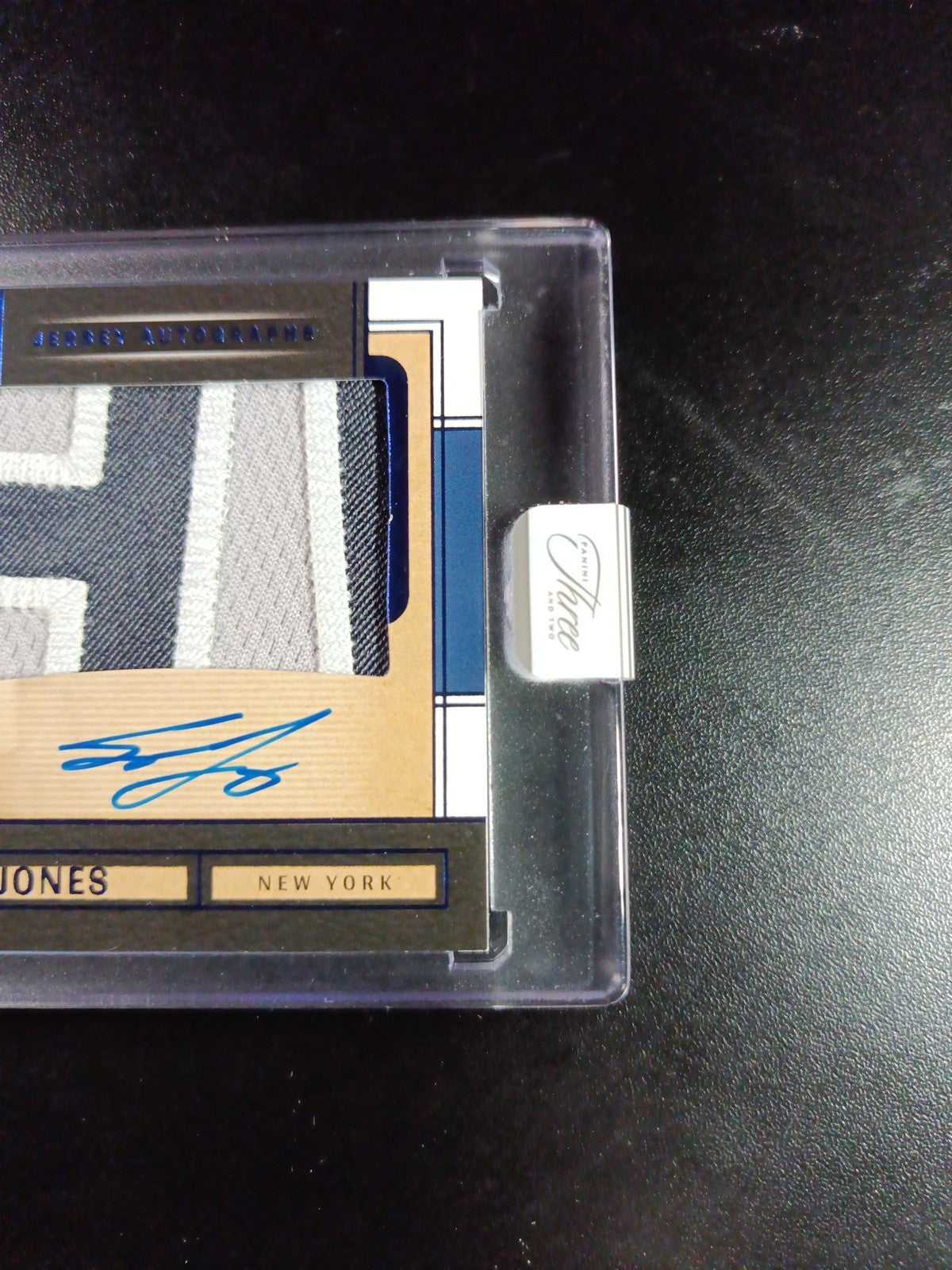 # 4/32 On Card Autograph Game Used Jersey Spencer Jones Yankees Baseball Panini 