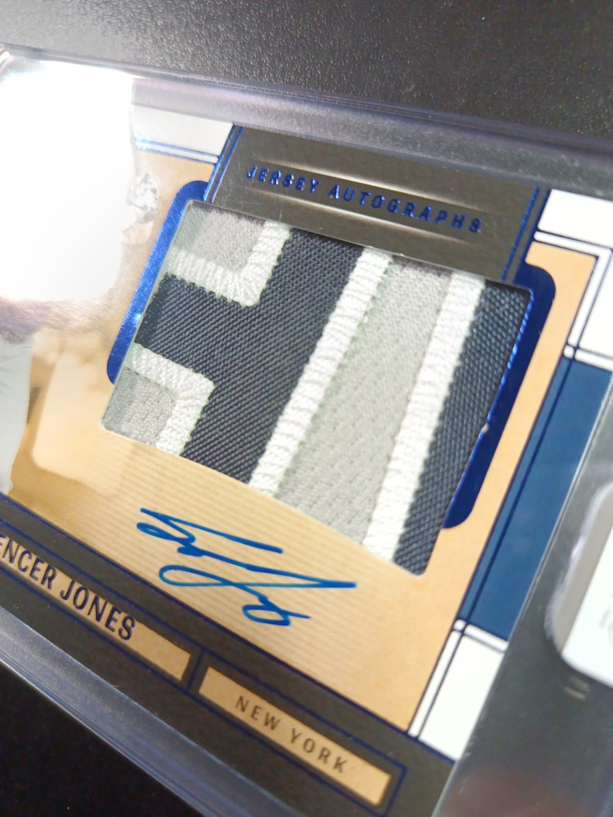 # 4/32 On Card Autograph Game Used Jersey Spencer Jones Yankees Baseball Panini 