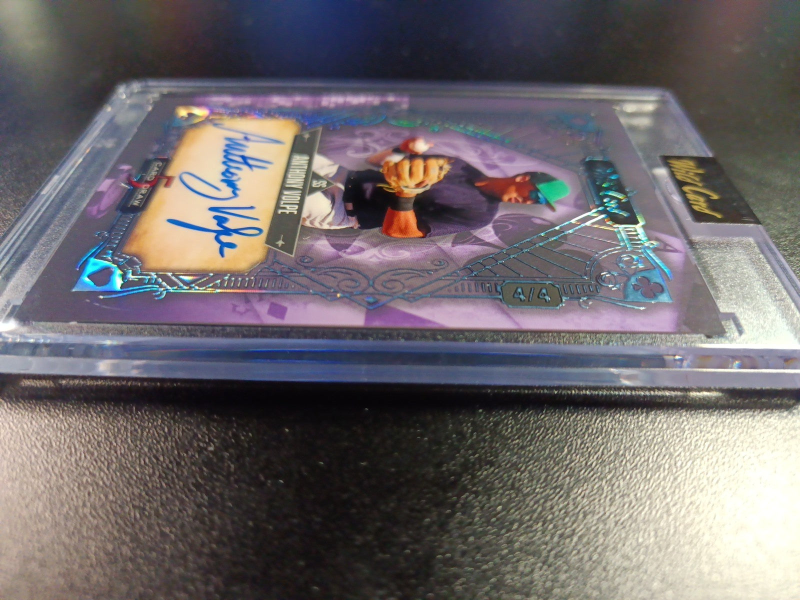 # 4/4 Autograph Anthony Volpe Holo Foil Purple Rookie Baseball Wild Card /1