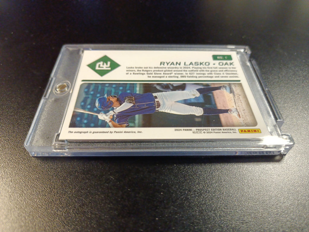 Autograph Ryan Lasko Athletics Rookie Baseball Card Panini Prospects 2024