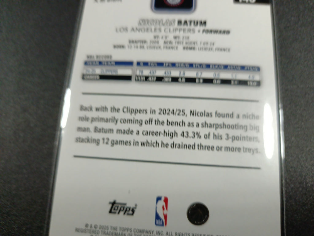 # /2025 Gold Topps Basketball 2025-26 Card Nicolas Batum 1784/2025 Case Hit