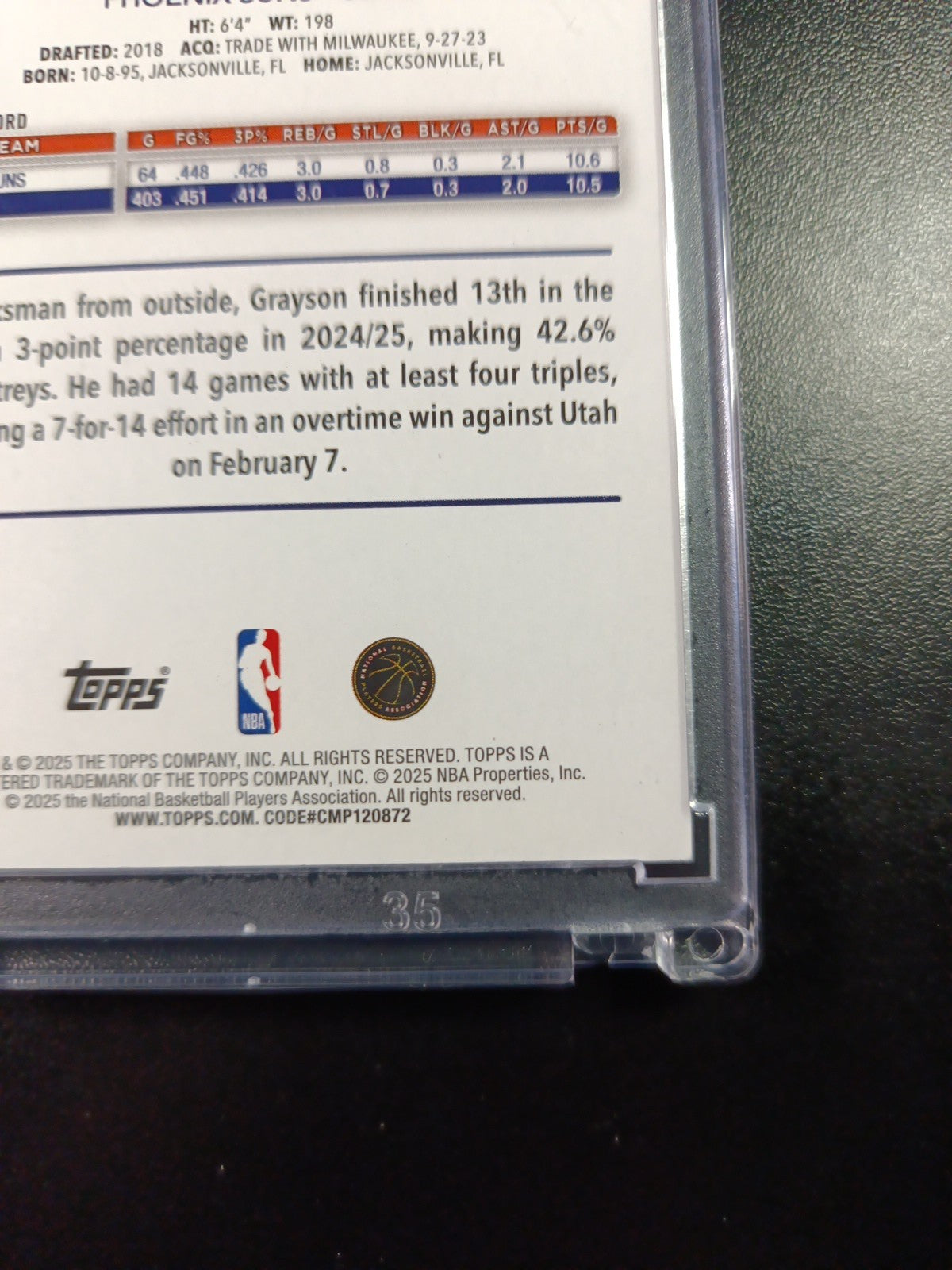 /99 Grayson Allen Season Tip Off Green Logofractor Card 2025-26 Topps Basketball