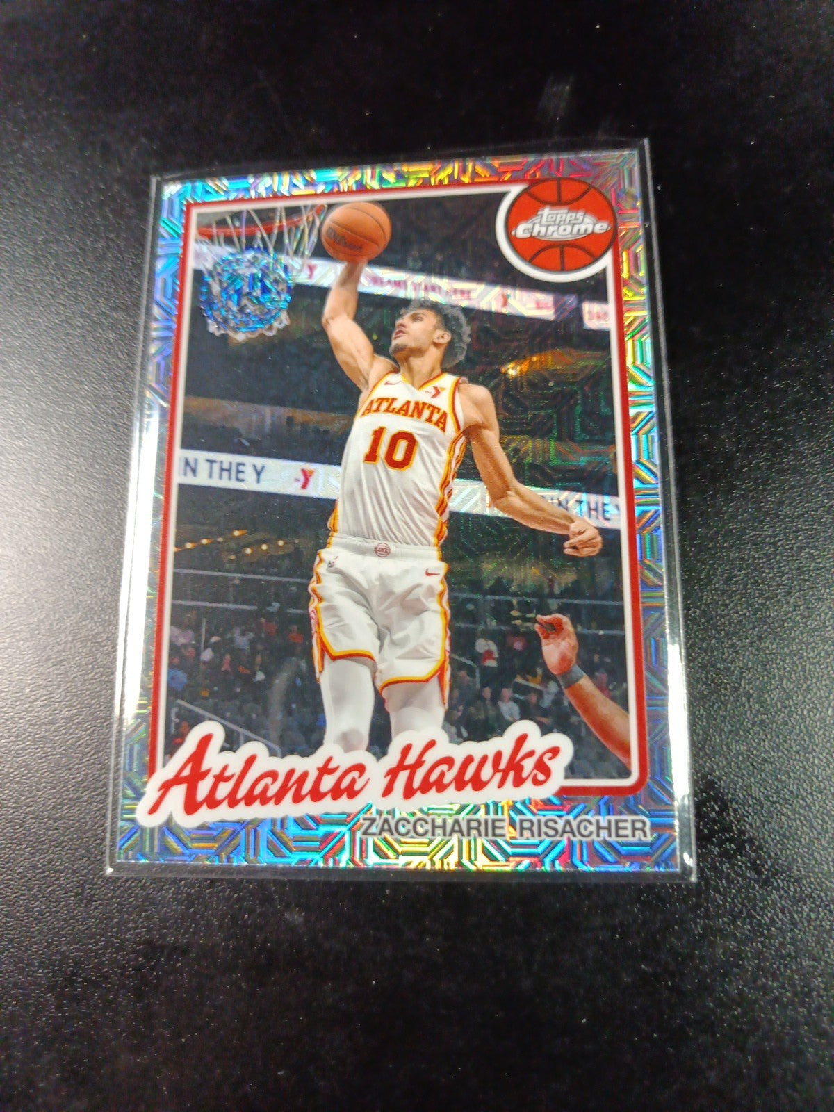 Mojo Refractor Zaccharie Risracher 45th Anniversary Card 25-26 Topps Basketball