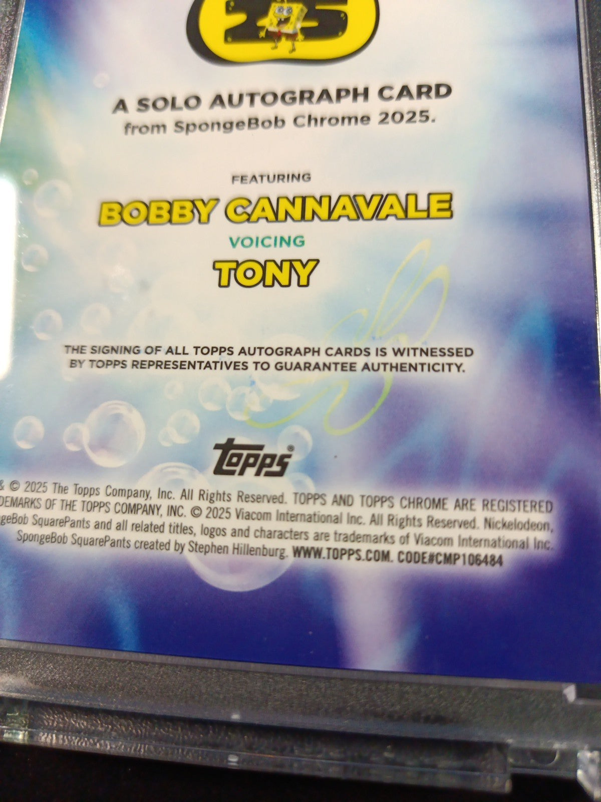 SpongeBob Refractor Autograph Tony Bobby Cannavale Card Topps Case Hit