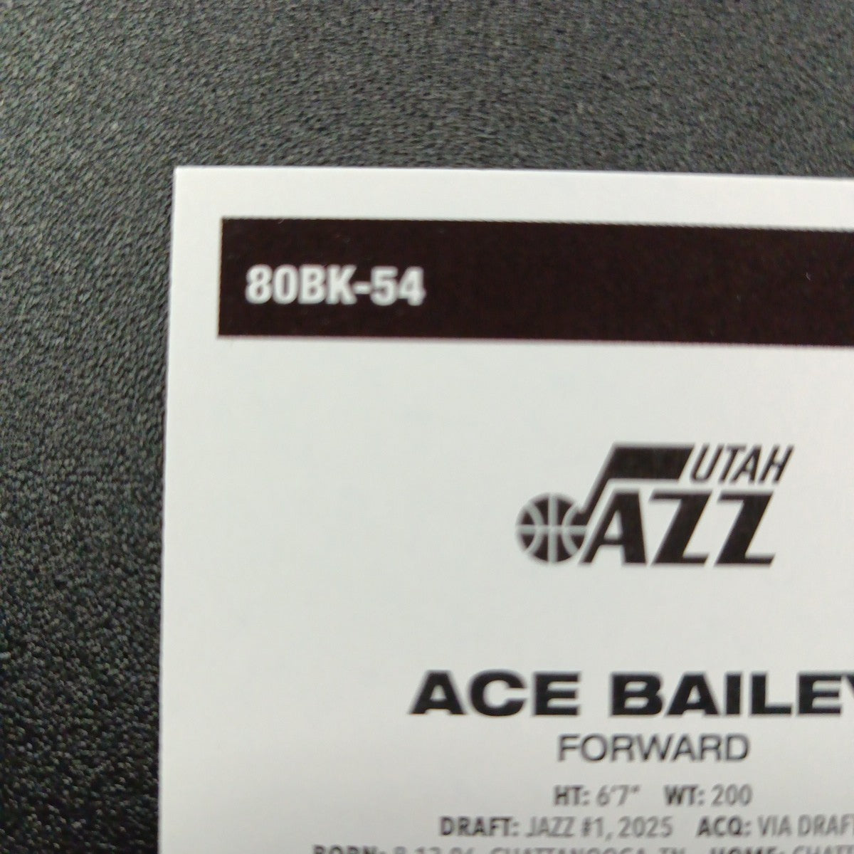 2025-26 Topps Basketball Card Ace Bailey Silver Foil 45th Anniversary