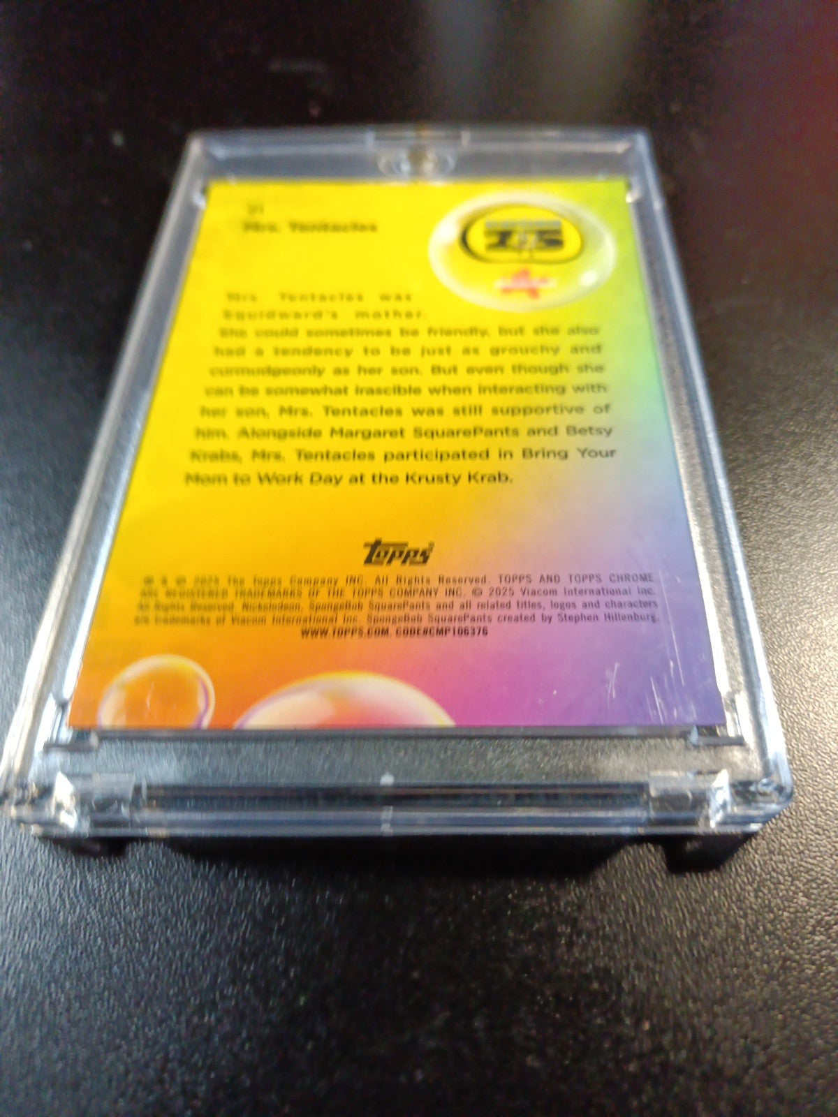 SpongeBob # /199 Mrs. Tentacles Aqua Lava Refractor Card Topps Chrome 