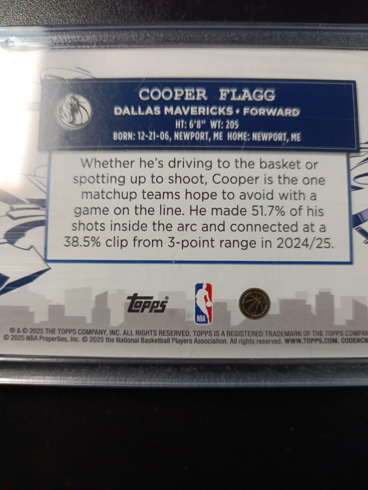 #1 Cooper Flagg Rookie Graffiti Clutch City Foil Card 2025-26 Topps Basketball