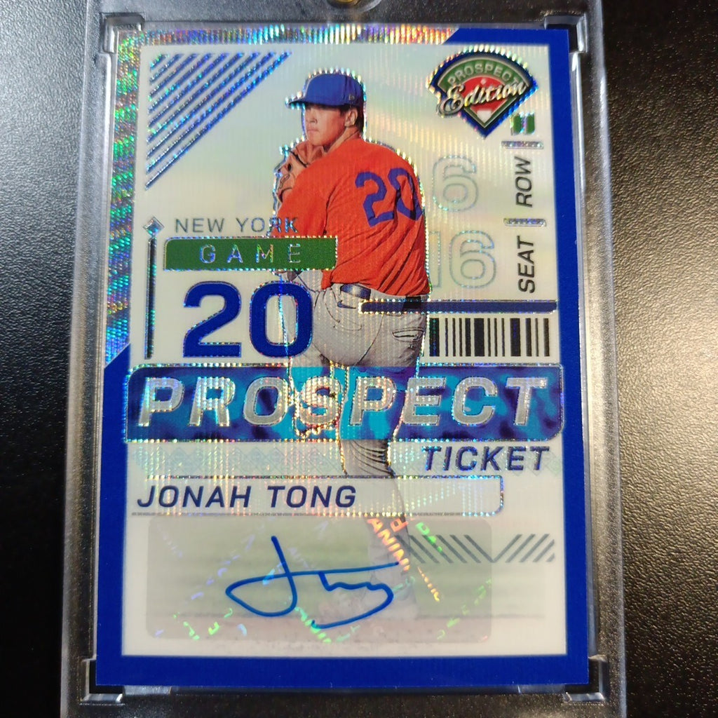 Jonah Tong # /75 Prospect Autograph Linticular Blue Prizm Rare Baseball Card 