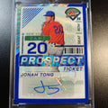 Jonah Tong # /75 Prospect Autograph Linticular Blue Prizm Rare Baseball Card 