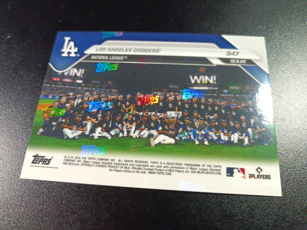 # /10 Black Foil Topps NOW 847 Dodgers MLB World Series Case Hit Baseball Card