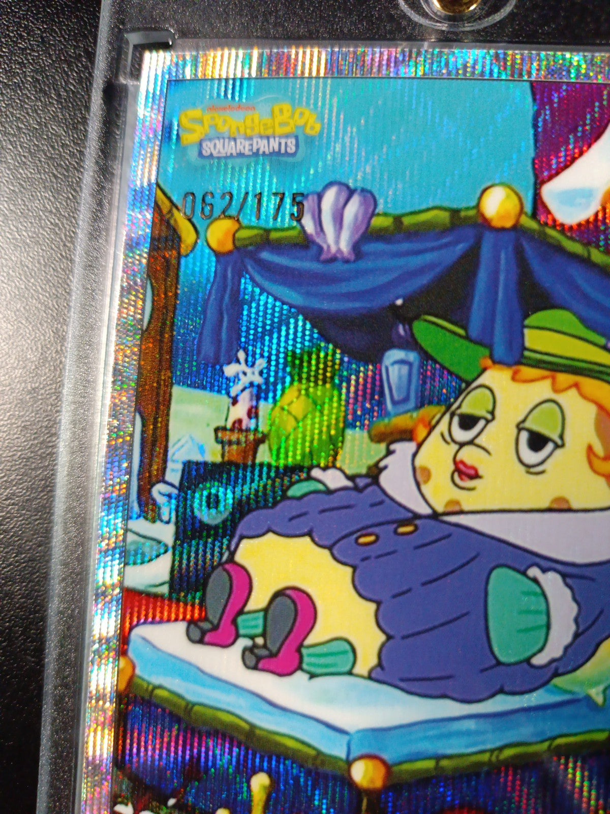 SpongeBob # 62/175 Silver Wave Refractor Mrs. Puff Relaxing Card Topps /175