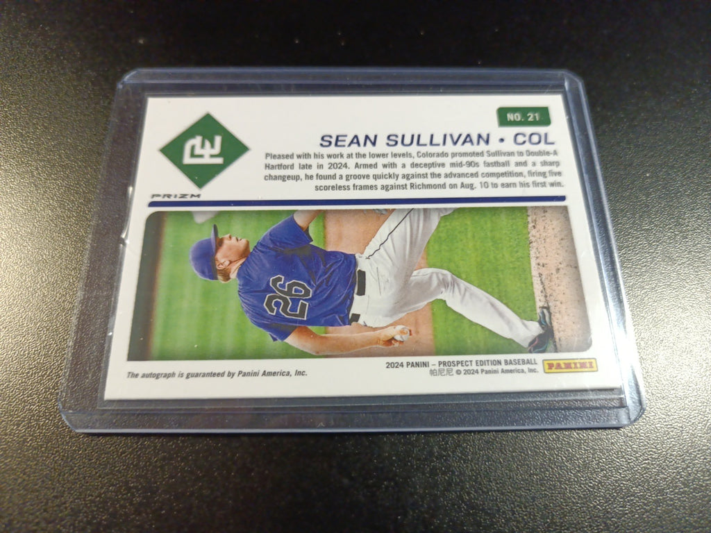 Autograph Sean Sullivan Colorado Rockies Rookie Prizm Baseball Card Panini