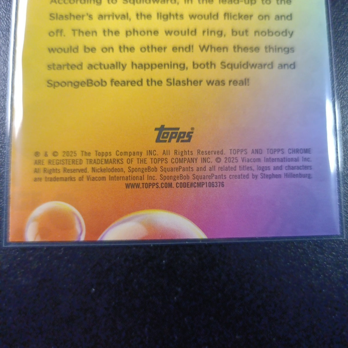 SpongeBob Squidward Green Kelp Refractor The Hash Slinging Hasher Card Topps