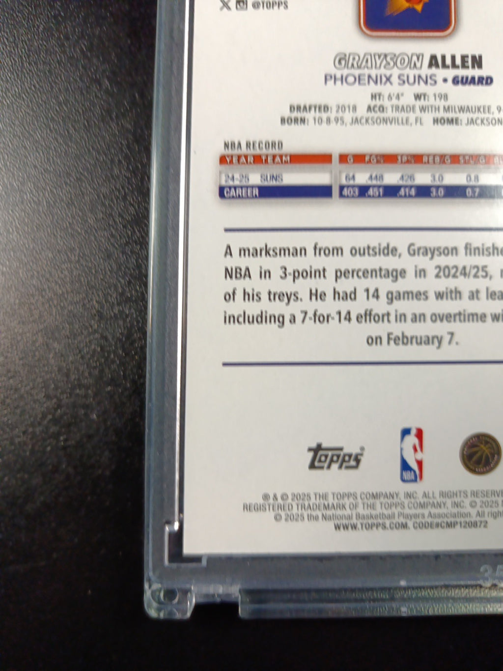 /99 Grayson Allen Season Tip Off Green Logofractor Card 2025-26 Topps Basketball