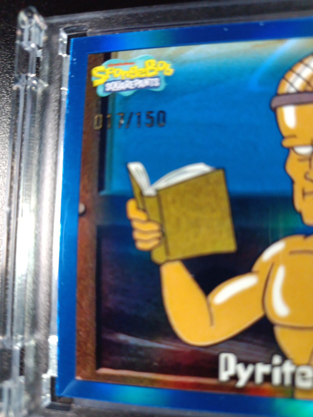 SpongeBob 17/150 Pyrite Ponderer Mermaid Man Blue Refractor Card Topps /150