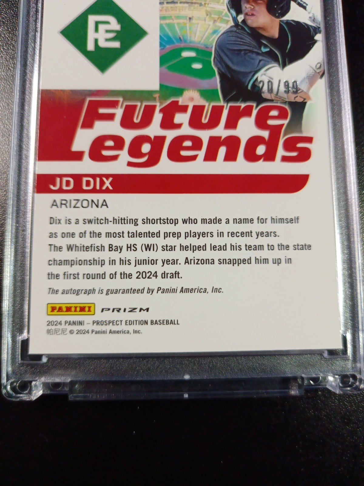 # /99 Rookie On Card Autograph JD Dix Prospect Rare Baseball Card Diamondbacks