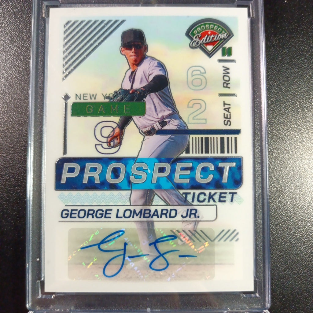 Yankees Rookie Autograph George Lombard Jr Prospect Glossy Baseball Card