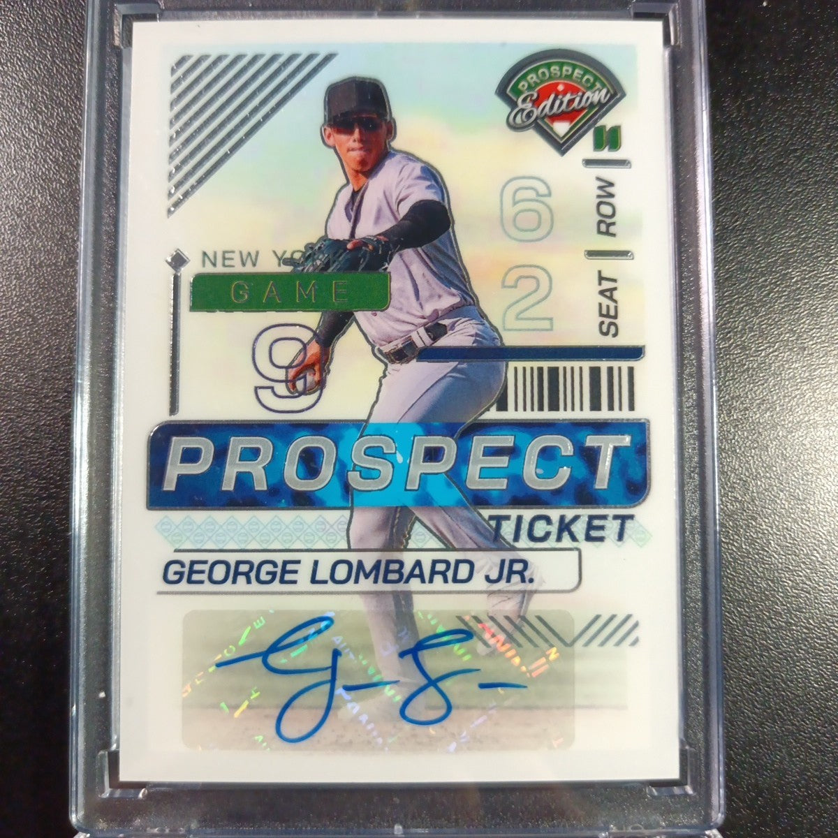 Yankees Rookie Autograph George Lombard Jr Prospect Glossy Baseball Card